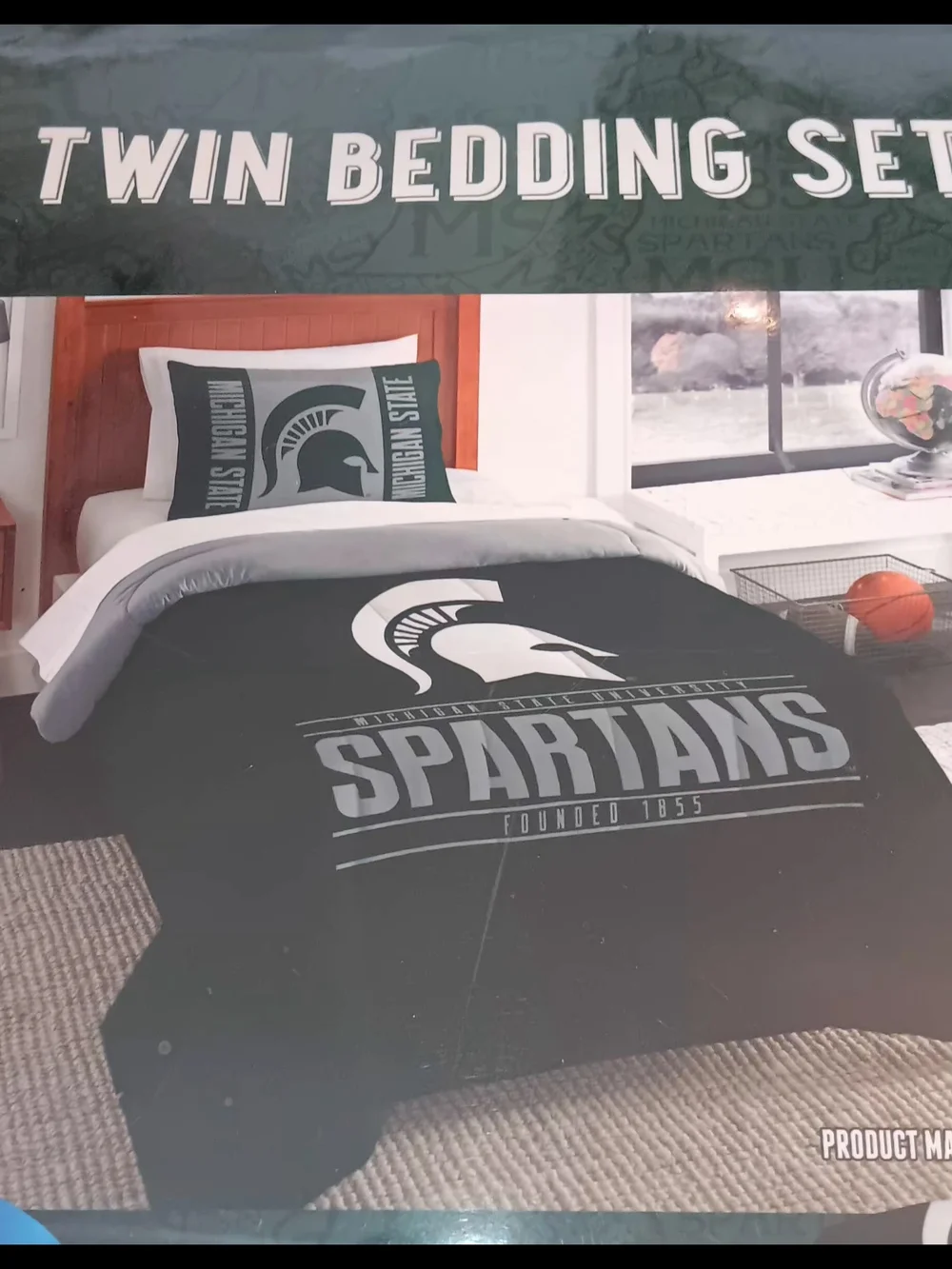 Michigan State Spartans Twin Bedding Set - Comforter & Sham